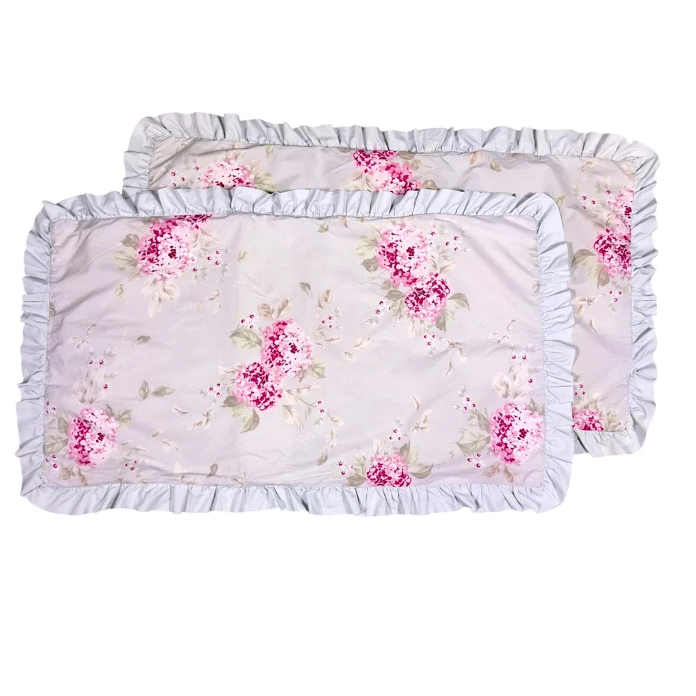 Rachel Ashwell Simply Shabby Chic Belle Hydrangea Blue KING Duvet & Ruffle Shams